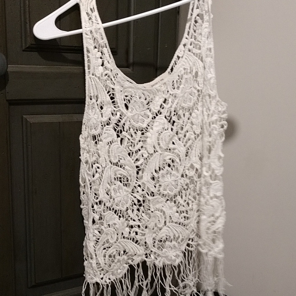 Crochet fringe top